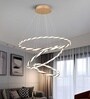 Lumihoop 90W LED Ceiling Chandelier 80cm, Intertwined Ring White Gold Design, Smart Hanging Light Alexa Google Compatible, Modern Lighting for Living Room Bedroom Dining Office