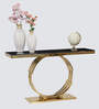 Lumina Black Marble Top Coffee Table In Gold Finish