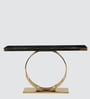 Lumina Black Marble Top Coffee Table In Gold Finish