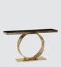 Lumina Black Marble Top Coffee Table In Gold Finish
