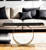 Lumina Black Marble Top Coffee Table In Gold Finish