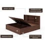 Lumina Queen Size Bed in Brown Colour With Hydraulic Storage