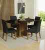 Lumine Glass Top 4 Seater Dining Set With In Brown & Black Finish