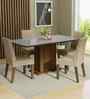 Lumine 4 Seater Dining Set In Brown & Grey Finish