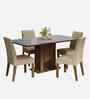 Lumine 4 Seater Dining Set In Brown & Grey Finish