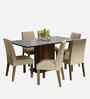 Lumine 6 Seater Dining Set In Brown & Beige Finish