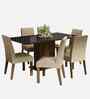 Lumine 6 Seater Dining Set In Brown & Black Finish