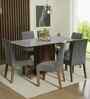 Lumine 6 Seater Dining Set In Brown & Grey Finish