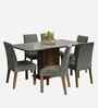 Lumine 6 Seater Dining Set In Brown & Grey Finish