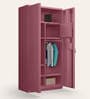 Luminex Textured 2-Door Steel Wardrobe in Dusty Rose Finish