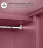 Luminex Textured 2-Door Steel Wardrobe in Dusty Rose Finish