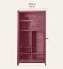Luminex Textured 2-Door Steel Wardrobe in Dusty Rose Finish