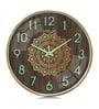Gold Mandala Luminous Wall Clock With Wood Pattern (13 Inch)