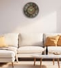 Gold Mandala Luminous Wall Clock With Wood Pattern (13 Inch)