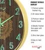 Gold Mandala Luminous Wall Clock With Wood Pattern (13 Inch)