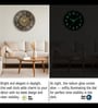 Gold Mandala Luminous Wall Clock With Wood Pattern (13 Inch)
