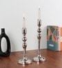 Lumora Large Silver Candle Holder
