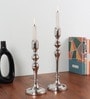 Lumora Large Silver Candle Holder