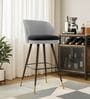 Luna Crest Bar Stool In Light Grey Colour