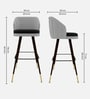 Luna Crest Bar Stool In Light Grey Colour
