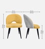 Luna Curve Accent Chair In Yellow Colour