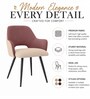 Luna Luxe Dining Chair In Pink Colour