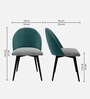 Luna Luxe Dining Chair In Teal Colour