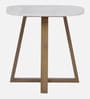 Luna Metal End Table In Brass Finish With Marble Top