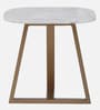 Luna Metal End Table In Brass Finish With Marble Top
