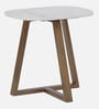 Luna Metal End Table In Brass Finish With Marble Top