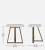 Luna Metal End Table In Brass Finish With Marble Top