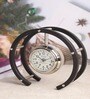 Luna Serenade Silver Steel Table Clock