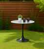 Luna Stone Top Outdoor Table In Grey Finish