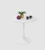Luna Stone Top Outdoor Table In White Finish