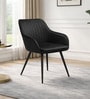 Luna Velvet Fabric Arm Chair In Black Color