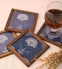 Lunar Blue  Cotton 4 Pcs Coasters
