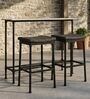 Lunar Wicker 2 Seater Bar Set In Black Finish
