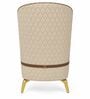 Lunara Teak Wood Frame  Accent Chair With Suede Fabric In Brown Colour