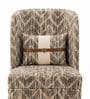 Lunara Teak Wood Frame  Accent Chair With Suede Fabric In Brown Colour