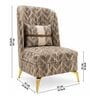 Lunara Teak Wood Frame  Accent Chair With Suede Fabric In Brown Colour