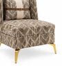 Lunara Teak Wood Frame  Accent Chair With Suede Fabric In Brown Colour