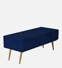 Lupita Velvet Bench In Navy Blue Colour