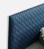 Lush Deluxe Queen Size Upholstered Bed In Light Navy Blue & White Colour With Box Storage