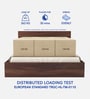Lush Deluxe Queen Size Upholstered Bed In Pastel Grey Colour & Walnut Finish With Box Storage Lush Deluxe Queen Size Upholstered Bed In Pastel Grey Colour & Walnut Finish With Box Storage