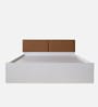Lush Deluxe Queen Size Upholstered Bed In Potters Clay & White Colour With Box Storage