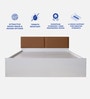 Lush Deluxe Queen Size Upholstered Bed In Potters Clay & White Colour With Box Storage