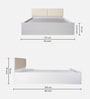 Lush Deluxe Queen Size Upholstered Bed In Sea Mist & White Colour With Box Storage Lush Deluxe Queen Size Upholstered Bed In Sea Mist & White Colour With Box Storage