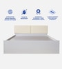 Lush Deluxe Queen Size Upholstered Bed In Sea Mist & White Colour With Box Storage Lush Deluxe Queen Size Upholstered Bed In Sea Mist & White Colour With Box Storage