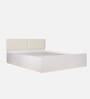 Lush Deluxe Queen Size Upholstered Bed In Sea Mist & White Colour With Box Storage Lush Deluxe Queen Size Upholstered Bed In Sea Mist & White Colour With Box Storage