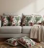 Lush Tropical Red & Green Accent Cushion Cover (Set of 6)